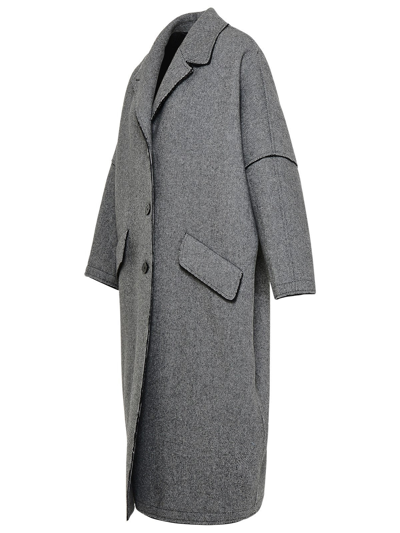 Shop Mm6 Maison Margiela Wool Blend Coat In Grey