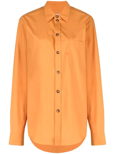 Shop Nanushka Women's Orange Cotton Shirt