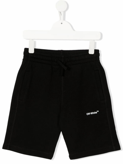 Shop Off-white Boys Black Cotton Shorts
