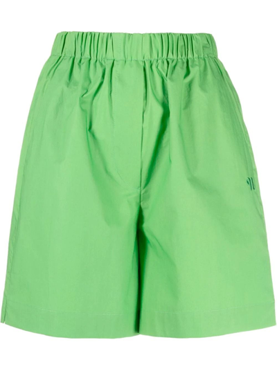 Shop Nanushka Women's Green Cotton Shorts