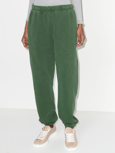 Shop Les Tien Faded-effect Track Pants In Green