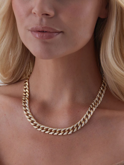 Sara Weinstock 18kt Yellow Gold Lucia Large Diamond Link Chain Necklace In Gold