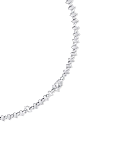 Sara Weinstock 18kt White Gold Taj Baguette Diamond Vertical Choker In Silver