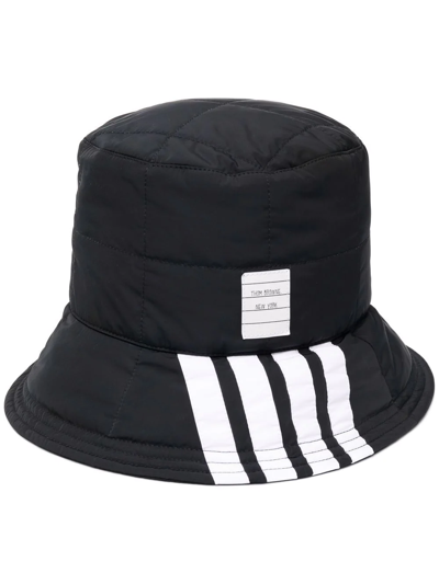 Shop Thom Browne Quilted Bucket Hat In Black