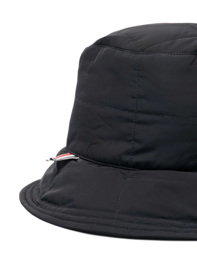 Thom Browne Black 4-bar Bucket Hat In Black