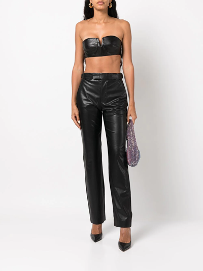 Rta Maren Faux-leather Trousers In Black