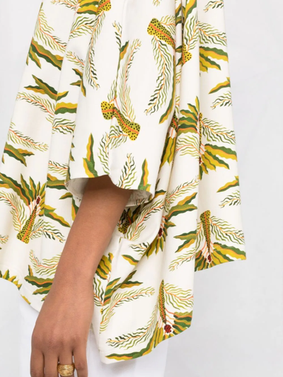 Shop La Doublej Meditation Palm-print Tunic In Neutrals