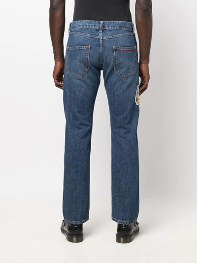 Shop Honey Fucking Dijon X Keith Haring Straight-leg Jeans In Blue