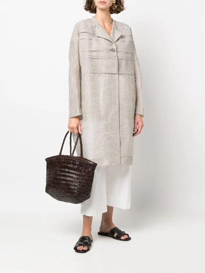 Shop Dragon Diffusion Interwoven-design Tote Bag In Brown
