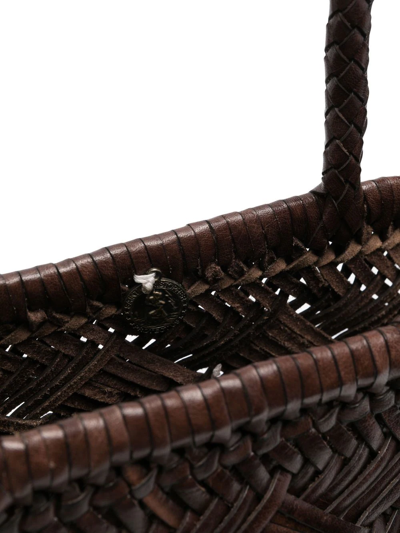 Dragon Diffusion Triple Jump Woven-leather Basket Bag In Brown