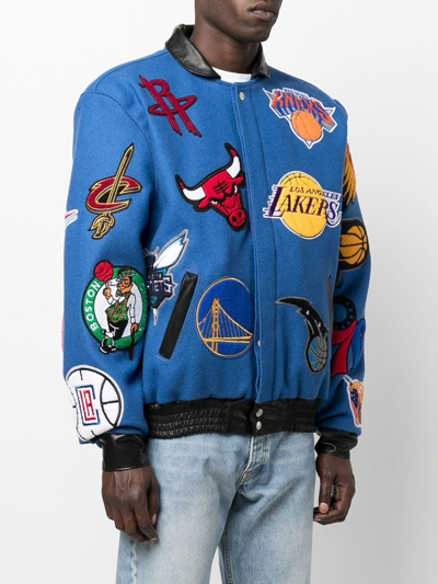Shop Jeff Hamilton Los Angeles Lakers Patch Bomber Jacket In Blue