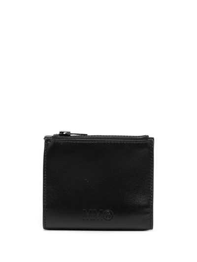 Shop Mm6 Maison Margiela Four-stitch Zip-around Wallet In Black