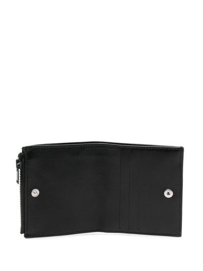 Shop Mm6 Maison Margiela Four-stitch Zip-around Wallet In Black