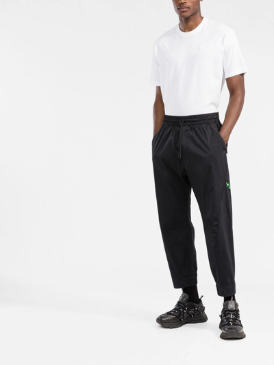 Y-3 High-waisted Tapered Track Trousers In Black