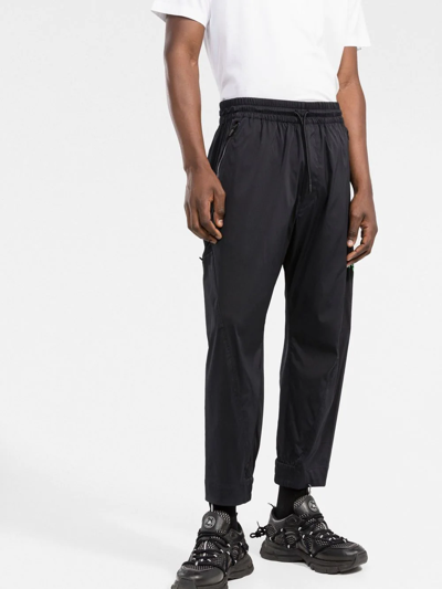 Y-3 High-waisted Tapered Track Trousers In Black