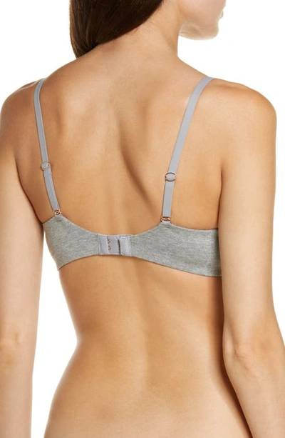 Shop Skarlett Blue Adorned Cotton Blend Underwire Bra In Heather Grey / Ivory