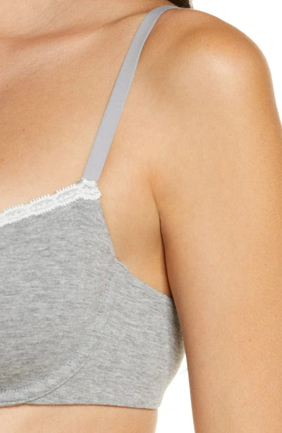 Skarlett Blue Women's Adorned Underwire Bra 324211 In Heather Grey / Ivory