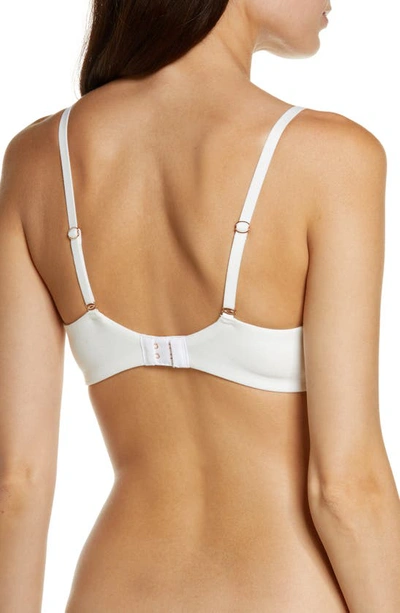 Skarlett Blue Adorned Demi Cotton Bra In White