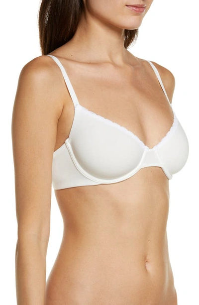 Shop Skarlett Blue Adorned Cotton Blend Underwire Bra In White