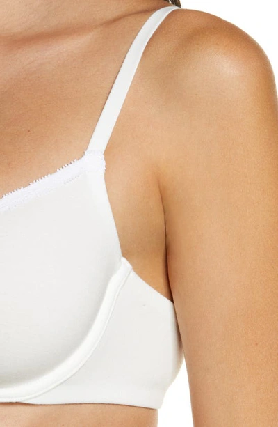 Skarlett Blue Adorned Demi Cotton Bra In White