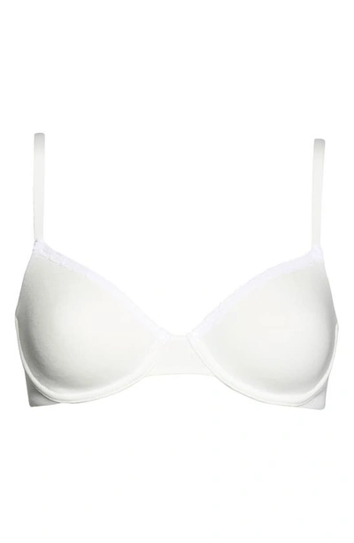 Skarlett Blue Adorned Demi Cotton Bra In White