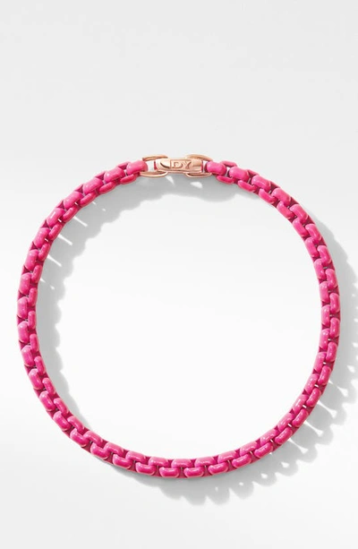 Shop David Yurman Bel Aire Chain Bracelet In Rose Gold/ Hot Pink