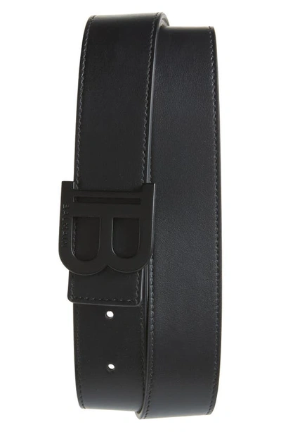 Shop Balmain B-buckle Leather Belt In Noir