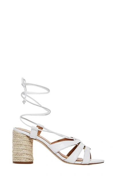 Shop Andre Assous Maggie Ankle Tie Sandal In White Leather