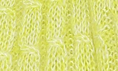 Shop Ganni Cable Knit Mohair Blend Cardigan In Egret
