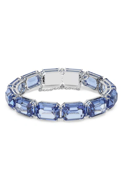 Shop Swarovski Millenia Octagon Crystal Tennis Bracelet In Light Sapphire