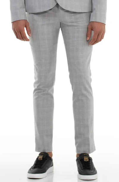 Shop D.rt Dylan Check Classic Fit Pants In Grey Plaid