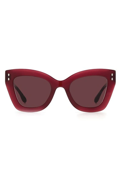 Shop Isabel Marant 51mm Cat Eye Sunglasses In Burgundy / Pink