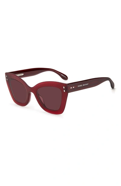 Shop Isabel Marant 51mm Cat Eye Sunglasses In Burgundy / Pink