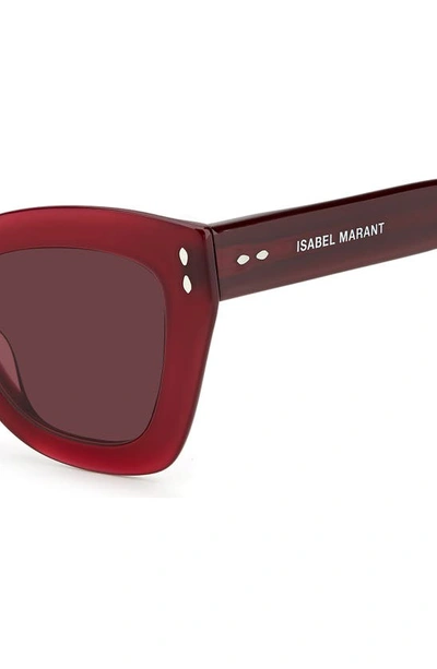 Shop Isabel Marant 51mm Cat Eye Sunglasses In Burgundy / Pink