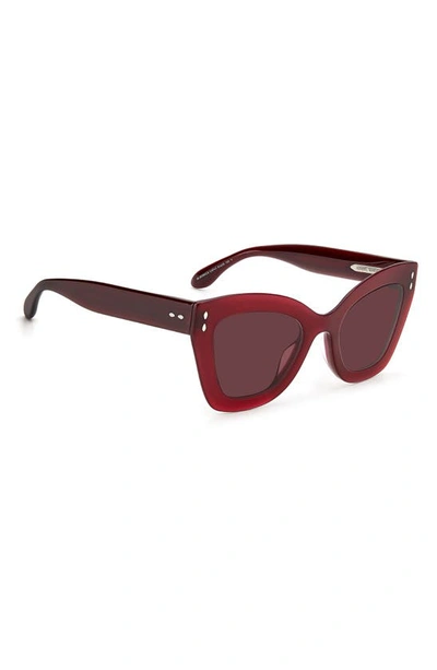 Shop Isabel Marant 51mm Cat Eye Sunglasses In Burgundy / Pink