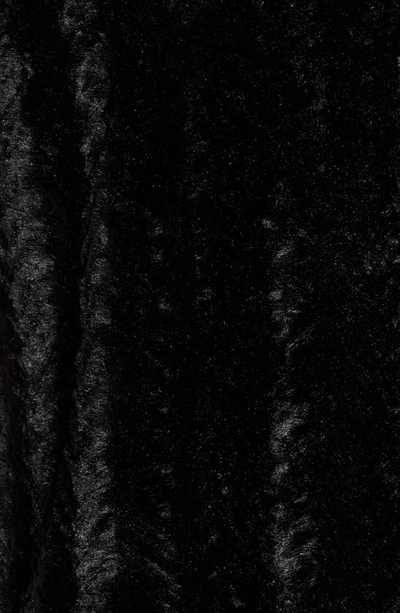Shop Single Thread Chevron Faux Fur Coat In Black