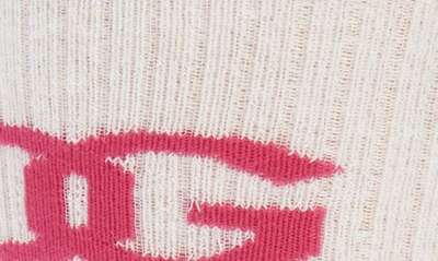 Shop Dolce & Gabbana Dg Logo Socks In White/ Pink