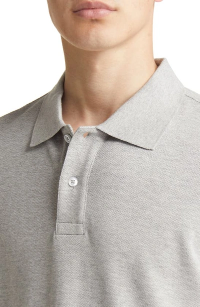 Shop Scott Barber Short Sleeve Pima Cotton Piqué Polo In Grey Heather