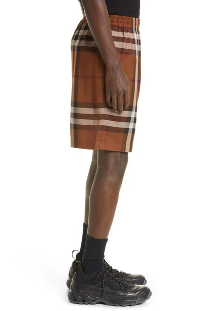 Shop Burberry Bradeston Check Shorts In Birch Brown Check