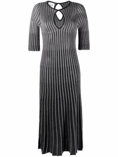 Shop Stella Mccartney Pleated Dress In Grey