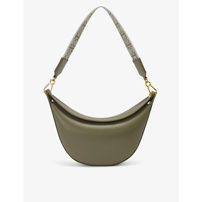 Shop Loewe Women's Avocado Green Luna Small Leather Shoulder Bag