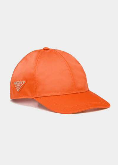 Shop Prada Nylon Baseball Cap In F0049 Arancio