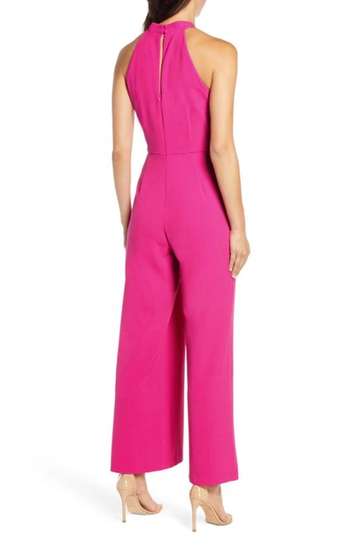 Shop Julia Jordan Halter Neck Jumpsuit In Fuchsia