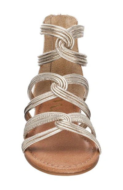 Shop Nina Marietta Gladiator Sandal In Platino Metallic