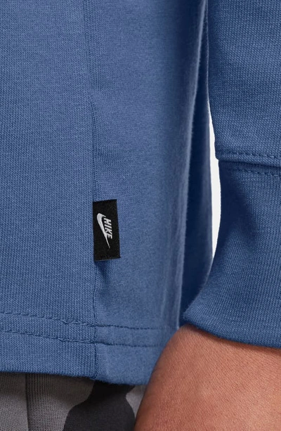 Shop Nike Sportswear Premium Essentials Long Sleeve T-shirt In Dk Marina Blue/ Light Bone