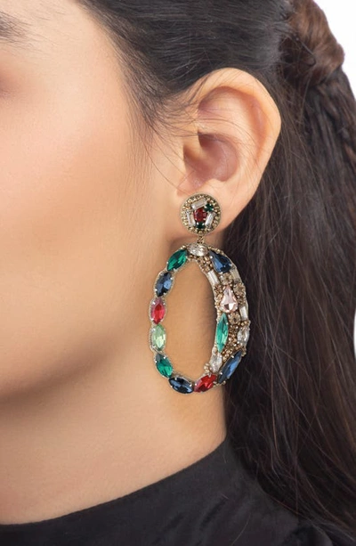 Shop Deepa Gurnani Freida Statement Drop Earrings In Multi