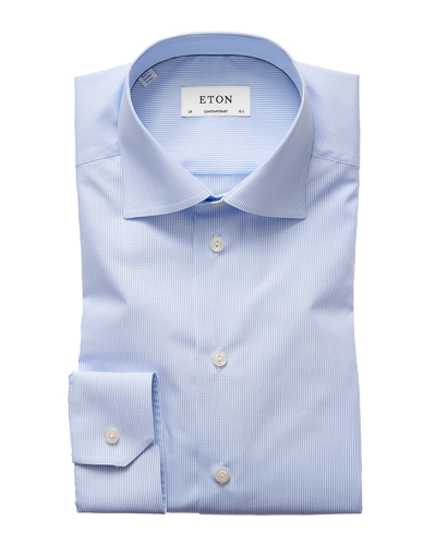 Shop Eton Men's Contemporary-fit Fine Stripe Dress Shirt In Light Blue