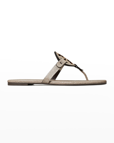 Shop Tory Burch Miller Soft Leather Sandals In Razza Sand