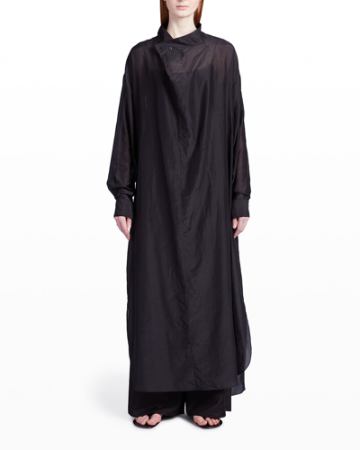 Shop The Row Atla Cotton Voile Maxi Dress In Black