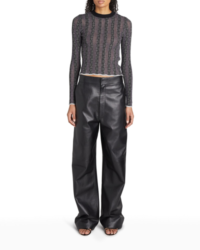 Shop Loewe Anagram Devore Sweater In Black